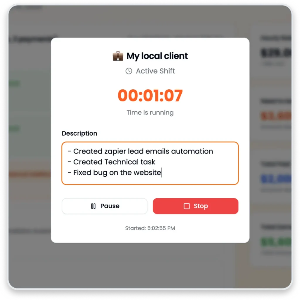 Freelancers time calculation
